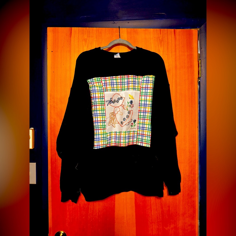 Quilted Patchwork Crewneck - image 1